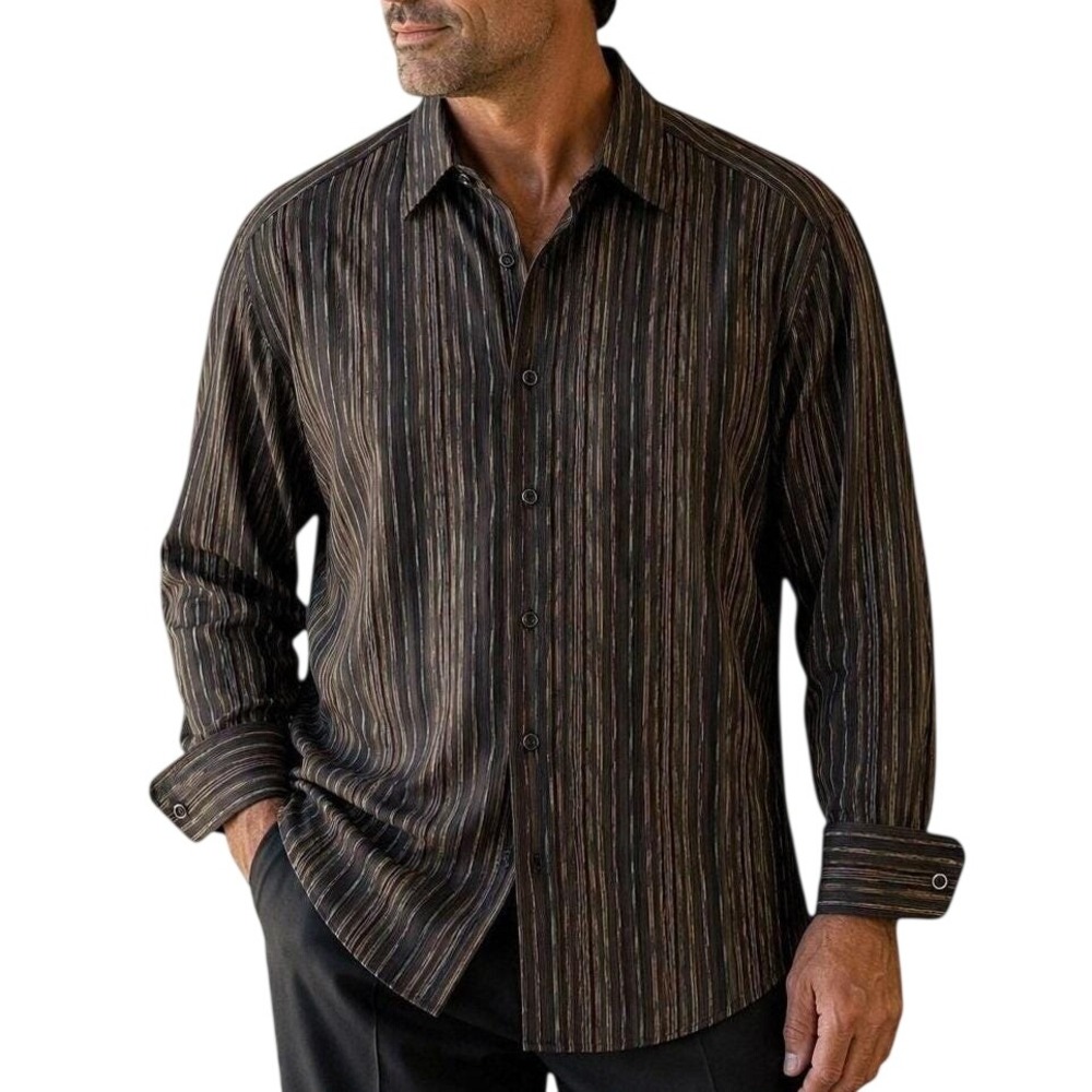 Vintage Jhane Barnes Shirt Mens XL Multicolor Stripe 100% Cotton Hong Kong 90s